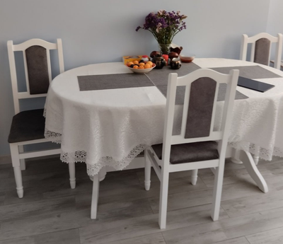 ➤Ціна 15 720 грн UAH Купити Комплект для кухні стіл розкладний 120х80+40 білий +6 Нерб➤Білий ➤Обідній стіл та стільці➤Nerb➤000027.2КОМ.1 фото