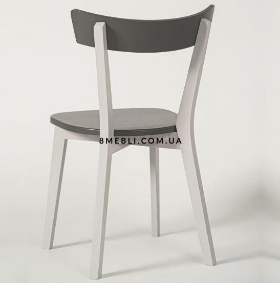 ➤Ціна 3 630 грн UAH Купити Кухонний стілець дерев'яний твердий 48x52x81 корпус білий сіре сидіннястілець з високою твердою спинкою 40x41x100 лак темний горіх➤Білий ➤Тверді➤Nalp➤891PLN фото