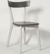 Кухонний стілець дерев'яний твердий 48x52x81 корпус білий сіре сидіннястілець з високою твердою спинкою 40x41x100 лак темний горіх 891PLN фото 4