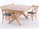 Комплект обідній дерев'яний стіл 180х100(+40х4) зі стільцями 8 шт горіх 185PLN фото 4