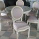 Комплект стол обеденный D110 + стулья мягкие 6 шт белый + патинакруглый стол D110 + стулья с круглой спинкой 6 шт белый + патина 087PLN фото 1