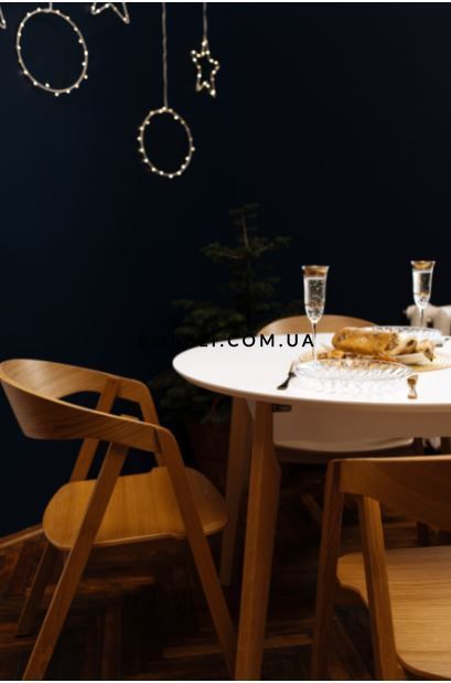 ➤Цена 30 978 грн UAH Купить Комплект стол круглый Рам D100(+40) + стулья Urug 4 лак natural-white ➤natural-white ➤Комплект стол и стулья➤Kulvpa➤1266PAV фото