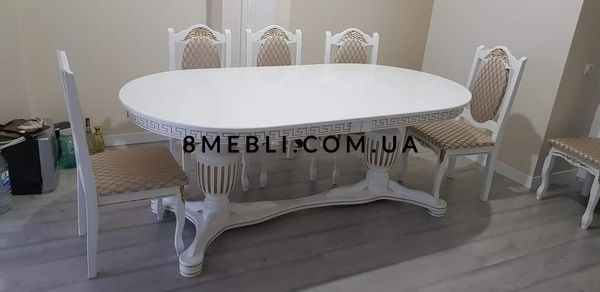 ➤Цена 35 599 грн UAH Купить Комплект столовый белый стол и стулья Ромен 1+6 200х100+40+40 ➤Белый ➤Обеденный стол и стулья➤Еко➤000065КОМ фото