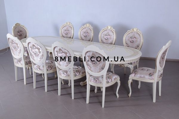 ➤Ціна 133 455 грн UAH Купити Стіл обідній Снаворп + стільці Яіліцис 10 шт var 2➤white-natural ➤Комплект стіл та стільці➤Ренарф➤0077FRA фото