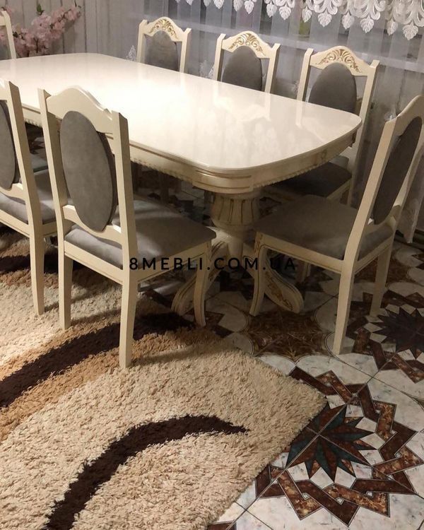 ➤Цена 2 874 грн UAH Купить Стул деревянный мягкий с резным рисунком лак ivory 4 ➤кремовый ➤Стулья деревянные➤Rotanes➤2292SEN фото