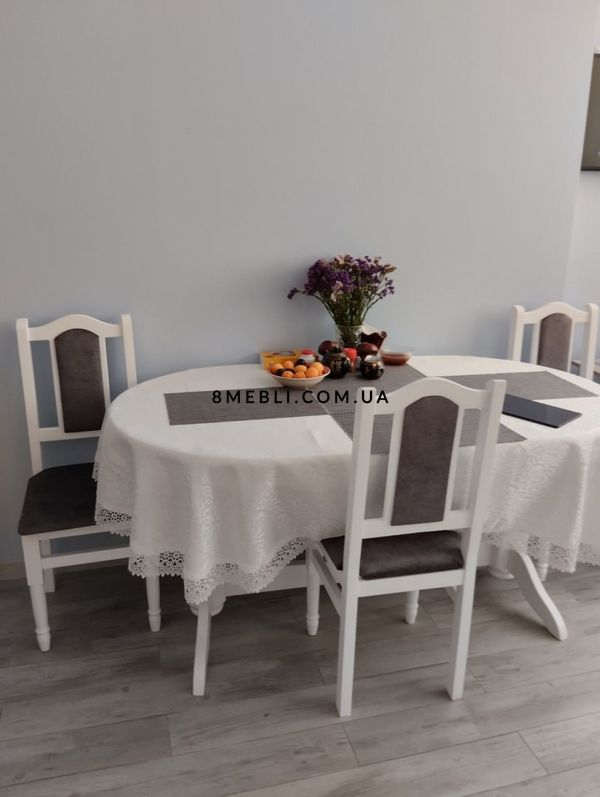 ➤Ціна 7 350 грн UAH Купити Білий кухонний стіл 120х80+ 40 вставка Нерб➤Білий ➤Стіл обідній➤Nerb➤099СТ.1 фото