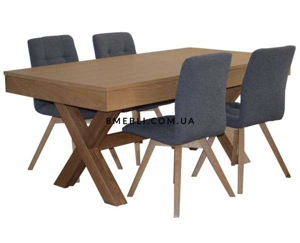 ➤Ціна 57 795 грн UAH Купити Комплект стіл великий розкладний 180х100(+40х4) зі стільцями м'якими 4 шт горіх➤Горіх ➤Сучасні➤Nalp➤187PLN фото