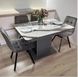 Комплект кухонный стол 70х110(+35) Бетон темный + мягкие стулья 4 шт графит на черных ножках 0561JAM фото 1