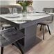 Комплект кухонный стол 70х110(+35) Бетон темный + мягкие стулья 4 шт графит на черных ножках 0561JAM фото 3