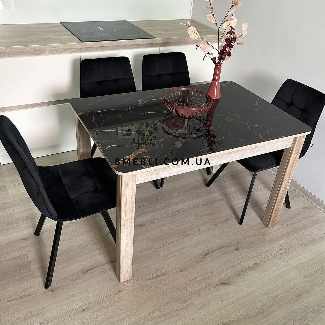 Комплект кухонний стіл Notsob Стандарт секвоя + стілець м'який 4 шт 