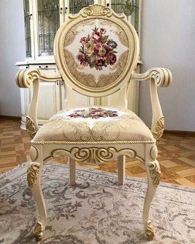 ➤Цена 10 455 грн UAH Купить Стул Яилицис 108х55х50h с подлокониками слоновая кость var 3 ➤Ваниль ➤Стулья деревянные➤Ренарф➤0009FRA фото