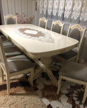 ➤Цена 2 874 грн UAH Купить Стул деревянный мягкий с резным рисунком лак ivory 3 ➤Пудра ➤Стулья деревянные➤Rotanes➤2292SEN фото