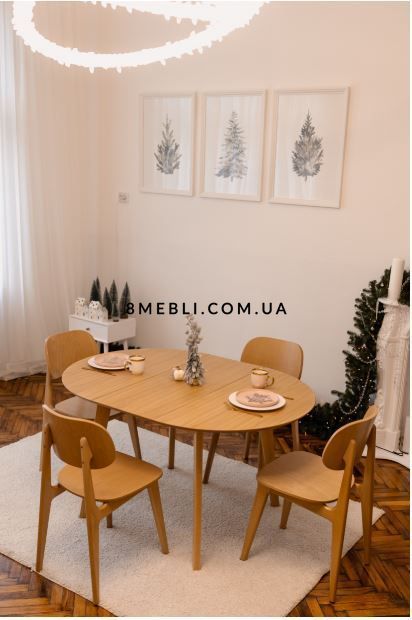 ➤Цена 20 985 грн UAH Купить Комплект стол Рам D100(+40) + стулья Ulul 4 бук натуральный лак ➤Натуральный ясен ➤Комплект стол и стулья➤Kulvpa➤1267PAV фото