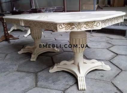 ➤Ціна 27 887 грн UAH Купити Стіл дерев'яний Курт 250x100+50+50 слонова кістка➤Бежевий ➤Стіл обідній➤Еко➤159,5CТ фото