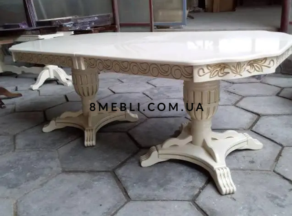 ➤Ціна 27 887 грн UAH Купити Стіл дерев'яний Курт 250x100+50+50 слонова кістка➤Бежевий ➤Стіл обідній➤Еко➤159,5CТ фото