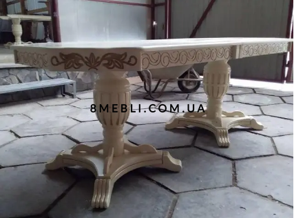 ➤Ціна 27 887 грн UAH Купити Стіл дерев'яний Курт 250x100+50+50 слонова кістка➤Бежевий ➤Стіл обідній➤Еко➤159,5CТ фото