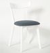 Класичний кухонний стілець 48x52x81 корпус натуральне дерево м'яке сидіння лак білий 895PLN фото 1