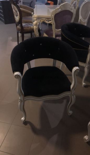 ➤Ціна 15 601 грн UAH Купити Стілець крісло м'яке велюр Ібрахім➤Білий ➤Стілець із підлокітниками➤Еко➤123ST фото
