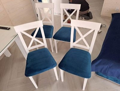 ➤Ціна 3 930 грн UAH Купити Білий стілець дерев'яний для кухні 48x45x93 м'який спинка хрестоподібна ➤Молочний ➤З Х-подібною спинкою➤Nalp➤851.2PLN фото