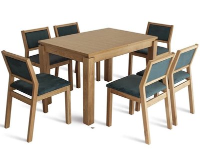➤Цена 28 755 грн UAH Купить Современный комплект стол кухонный 120x80 (+40) + стулья 6 шт орех ➤Орех ➤Классические➤Nalp➤139PLN фото