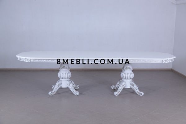 ➤Ціна 39 975 грн UAH Купити Стіл Атанос 200х100(+50х2) розкладний білий var 3➤White ➤Столи на одній опорі➤Ренарф➤0032FRA фото