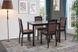 Обеденный комплект мебели стол 110х70 стулья 4 шт венге шоколад ткань капучино темный 038MAL фото 2