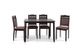 Обеденный комплект мебели стол 110х70 стулья 4 шт венге шоколад ткань капучино темный 038MAL фото 3