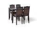 Обеденный комплект мебели стол 110х70 стулья 4 шт венге шоколад ткань капучино темный 038MAL фото 5