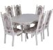 Комплект стіл з круглою стільницею D100 + стільці м'які з високою спинкою 6 шт білий + патина 091PLN фото 3