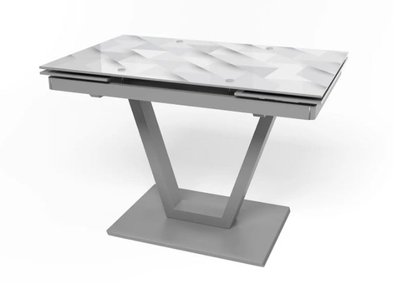 ➤Ціна 16 130 грн UAH Купити Обідній стіл 110х70(+30х2) на металевому каркасі стільниця скло ударостійке сірий 05➤Сірий ➤Столи на V-подібній опорі➤Maj➤0001JAM фото