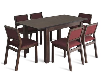 ➤Цена 28 755 грн UAH Купить Современный комплект стол кухонный 120x80 (+40) + стулья 6 шт орех темный ➤ ➤Классические➤Nalp➤139PLN фото