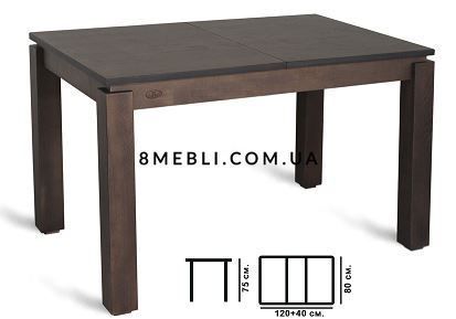 ➤Цена 10 548 грн UAH Купить Стол кухонный Киссалк 80х120(+40) деревянный коричневый ➤Коричневый ➤Стол кухонный ➤okram➤0041okra6 фото