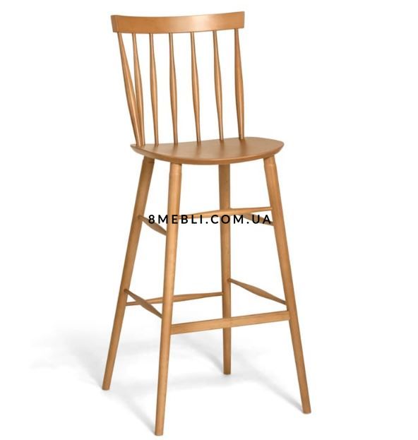 ➤Ціна 5 471 грн UAH Купити Стильний стілець високий для сучасної кухні 42x43x112 з твердим сидінням та спинкою лак горіх➤Горіх ➤Стільці барні➤Nalp➤984PLN фото