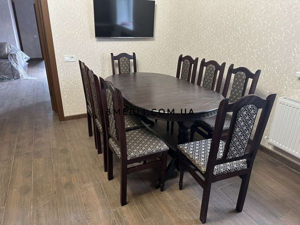 ➤Ціна 6 900 грн UAH Купити Кухонний стіл 120х80+ 40 вставка Нерб➤горіх темний ➤Стіл обідній➤Nerb➤099СТ.1 фото