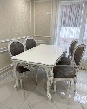 ➤Цена 81 795 грн UAH Купить Комплект стол раскладной 200х95(+40) Фарг + стулья Лесрам 4 шт var 1 ➤White ➤Комплект стол и стулья➤Ренарф➤0057FRA фото