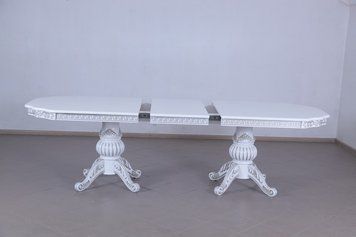 ➤Ціна 39 975 грн UAH Купити Стіл Атанос 200х100(+50х2) розкладний білий var 5➤Молочний ➤Столи на одній опорі➤Ренарф➤0032FRA фото