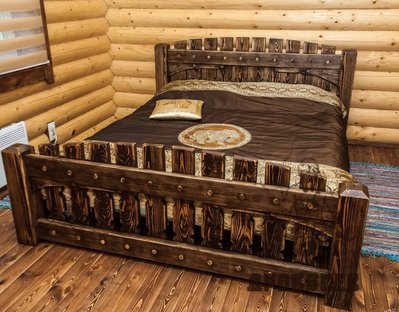 ➤Ціна 13 800 грн UAH Купити Ліжко дерев'яне двоспальне 160х200 Лешим під старовину 2➤Темний горіх ➤Ліжко під старовину➤МЕКО➤0137МЕКО фото
