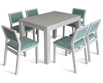 ➤Цена 28 755 грн UAH Купить Современный комплект стол кухонный 120x80 (+40) + стулья 6 шт белый ➤Белый ➤Классические➤Nalp➤139PLN фото