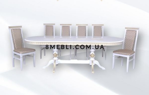 ➤Ціна 21 833 грн UAH Купити Стіл овальний Лусник 90х160(+40х2) 1 розкладний white  var 9➤біле дерево ➤Столи на одній опорі➤Ренарф➤0022FRA фото