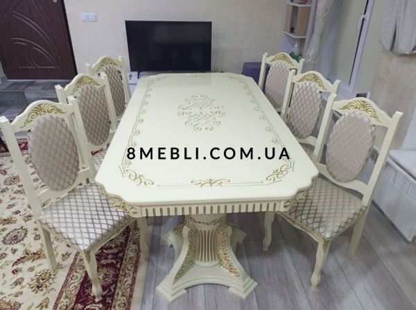 ➤Цена 42 855 грн UAH Купить Комплект стол Калин 200х100(+40х2) + стулья 6 шт белый ➤Белый ➤Комплект стол и стулья➤Еко➤3060СТ фото