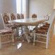 Овальний стіл із масиву дерева 180x100 (+50x2) зі стільцями 10 шт лак білий + патина 045PLN фото 3