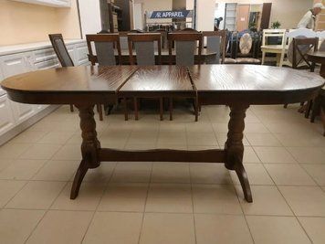 ➤Цена 10 350 грн UAH Купить Деревянный стол 160х90(+40) овальный раскладной Нерб орех темный светлый ➤Орех светлый ➤Стол обеденный ➤Nerb➤127СТ фото