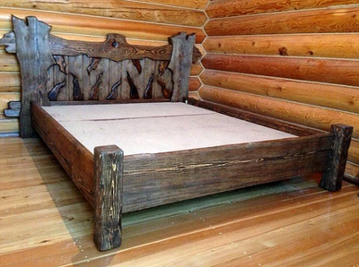 ➤Ціна 10 650 грн UAH Купити Ліжко дерев'яне двоспальне Сагеп 160х200 під старовину➤Горіх ➤Ліжко під старовину➤МЕКО➤0138МЕКО фото