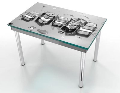 ➤Ціна 8 090 грн UAH Купити Скляний стіл 90х65(+50) для сучасної кухні на металевому каркасі Стандарт сірий + УФ-друк➤Сірий ➤Столи скляні➤Maj➤0160JAM фото