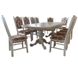 Дерев'яний стіл овальний 180x100 (+50x2) зі стільцями 10 шт. лак білий + патина 046PLN фото 3