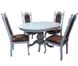 Круглий стіл нерозкладний D110 з обіднім стільцями 4 шт білий патинований 094PLN фото 3