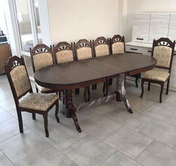 ➤Ціна 10 350 грн UAH Купити Стіл овальний розкладний Брен 160х90 +40 горіх➤Горіх ➤Стіл обідній➤Nerb➤136СТ фото