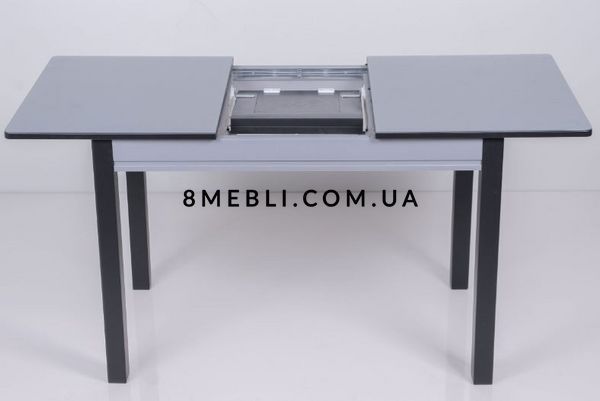 ➤Ціна 11 000 грн UAH Купити Стіл кухонний Омер-Нас mini 110х65(+35) стільниця лакобель чорний з сірим➤світло-сірий + чорний ➤Стіл обідній➤Remrofib➤0164REM фото
