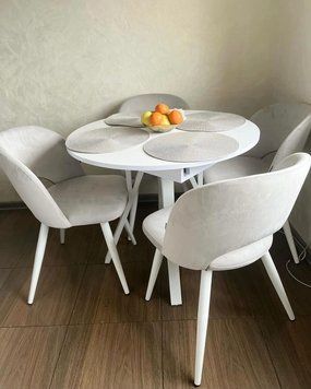 ➤Ціна 6 680 грн UAH Купити Стілець крісло для обідньої зони 50x45x82 білий 7➤ясен + білий ➤Стілець крісло м'яке➤Nalp➤2019PLN фото