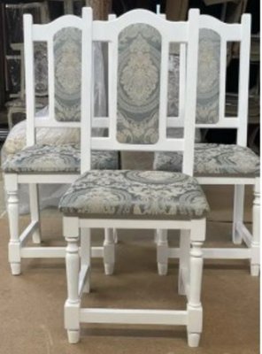 ➤Ціна 1 560 грн UAH Купити Білий стілець з різьбленими ніжками м'який для вітальні Гесій➤Білий ➤Стільці дерев'яні ➤Еко➤197.3ST фото